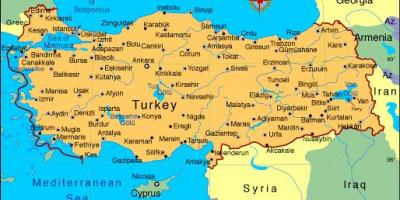 Moderna Turkiet karta - Moderna Turkiet karta (Västra Asien - Asien)