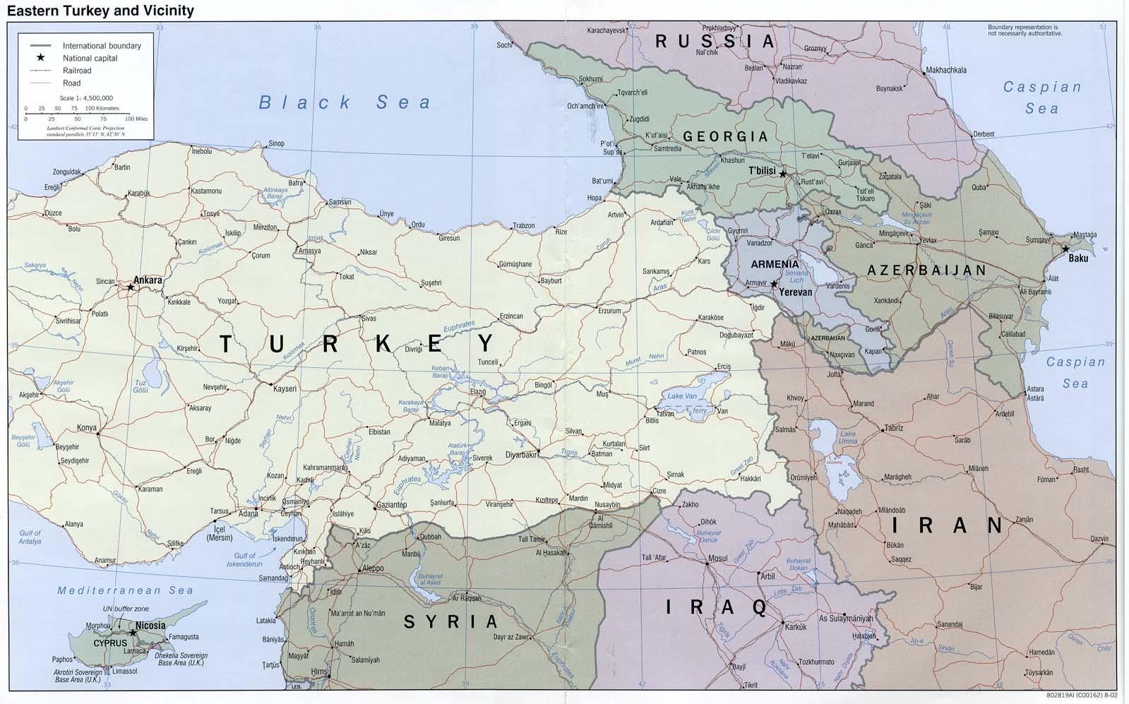 östra turkiet karta Östra Turkiet karta   Karta över Turkiet (Västra Asien   Asien)