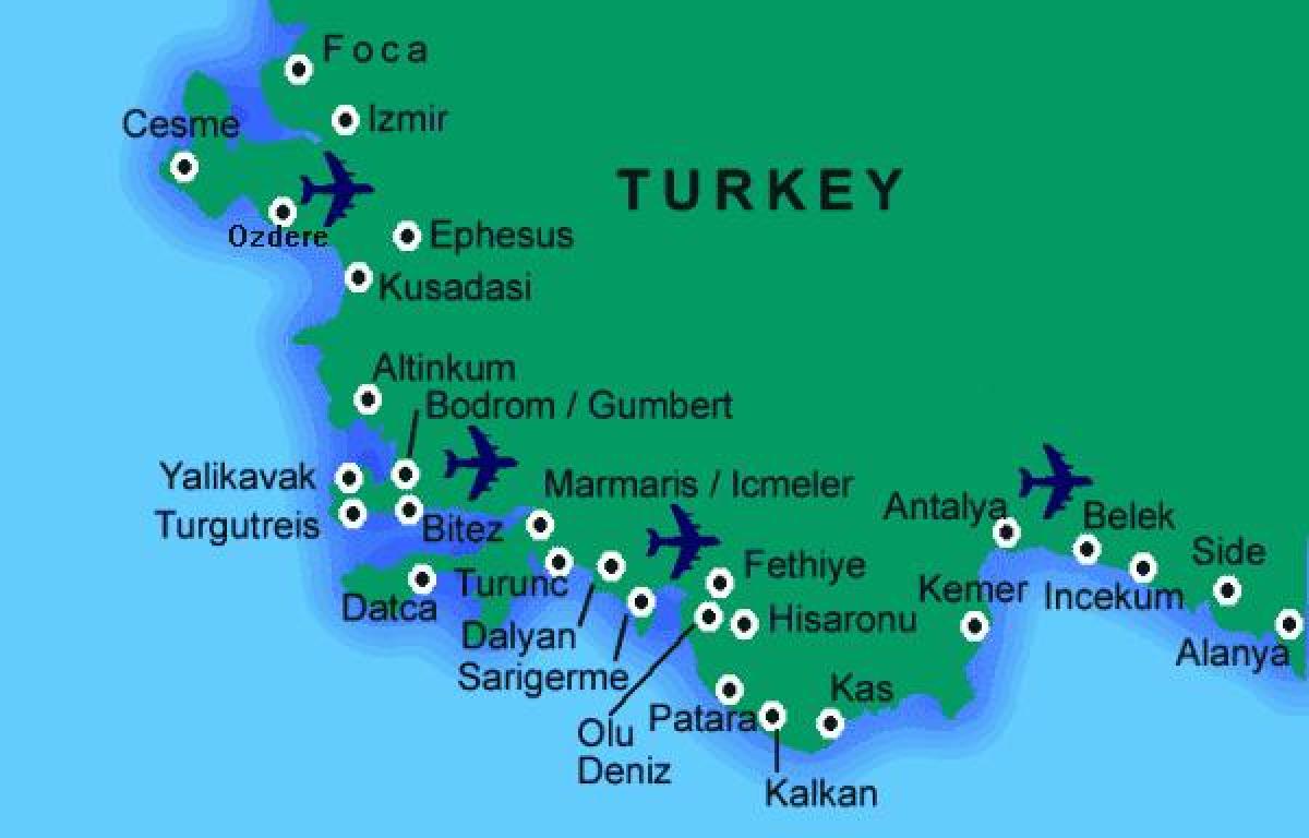 karta marmaris turkiet Turkiet beach karta   Bästa stränderna i Turkiet karta (Västra 